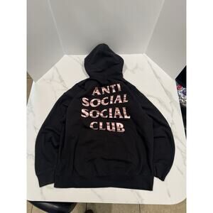 Anti Social Social Club Mens Size 2XL Classic Black Rose Hoodie ASSC